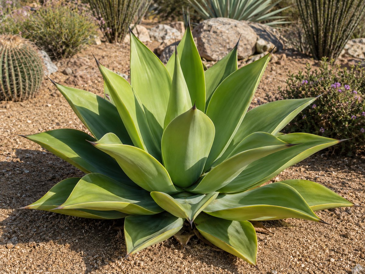 Smooth Agave (Agave desmettiana) growing in Tucson