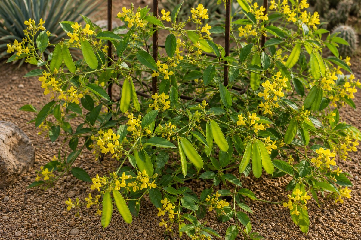 Yellow Orchid Vine (Callaeum macropterum) growing in Tucson