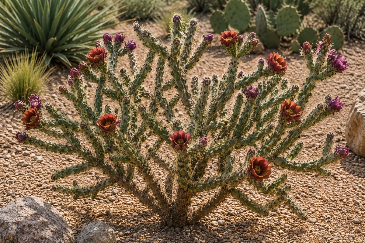 Staghorn Cholla (Cylindropuntia versicolor) growing in Tucson
