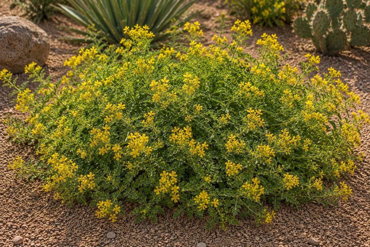Trailing Smokebush (Dalea capitata 'Sierra Gold') growing in Tucson